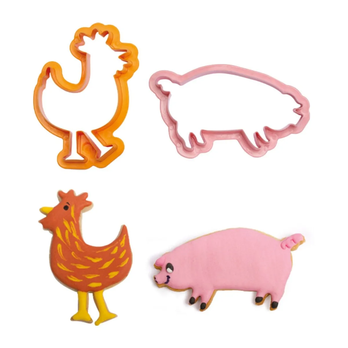 Best Decora Koekjes Uitstekers Boerderijdieren Set/4**