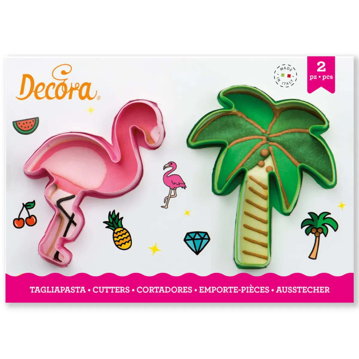 Best Decora Koekjes Uitstekers Flamingo en Palmboom