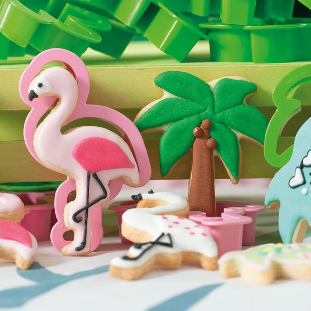 Best Decora Koekjes Uitstekers Flamingo en Palmboom