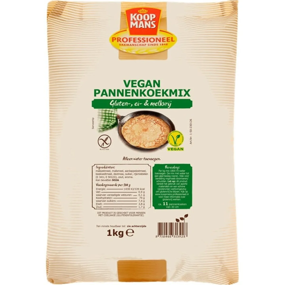 Discount Koopmans Professional Koopmans Prof. Vegan Pannenkoekenmix Glutenvrij 1kg