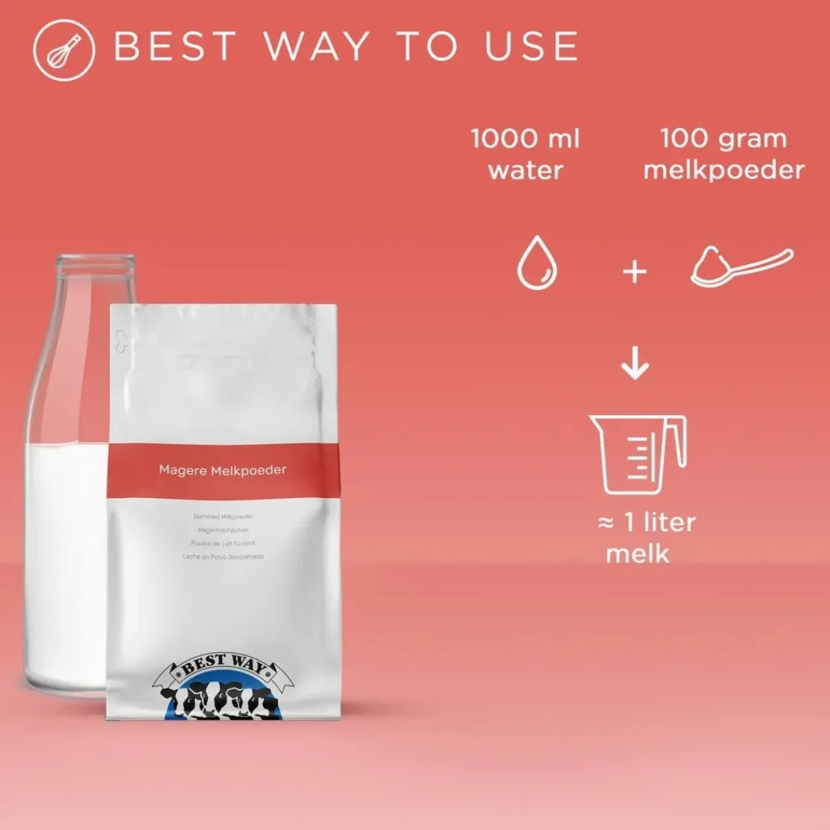 Clearance Best Way Magere Melkpoeder (Extra Goed Oplosbaar) 1kg