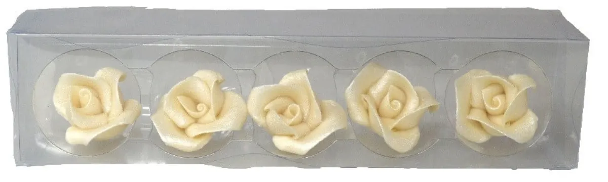 Discount Overig Marsepein Rozen 5 Blads 40mm 5 stuks, Zilver klein