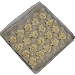 Hot Overig Marsepein rozen 6 blads 40mm 10 stuks, Wit Luxe