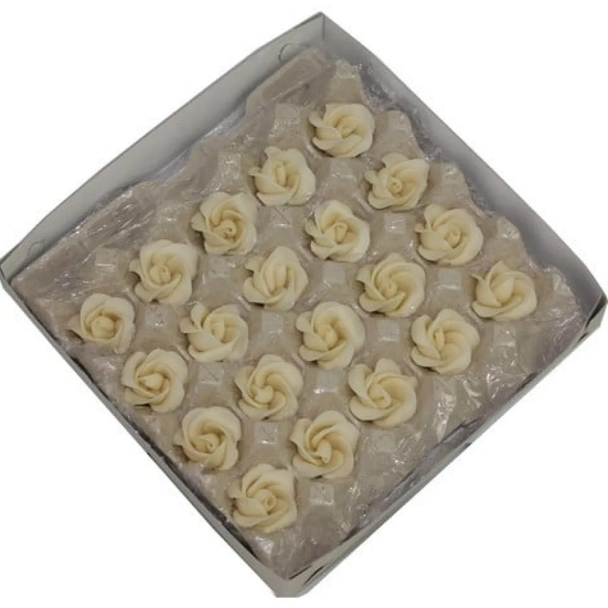 Hot Overig Marsepein rozen 6 blads 40mm 10 stuks, Wit Luxe