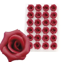 Overig Marsepein Rozen Bordeaux 6-blads 25mm (24 st.)