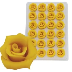 Overig Marsepein Rozen Geel 6-blads 25mm (24 st.)
