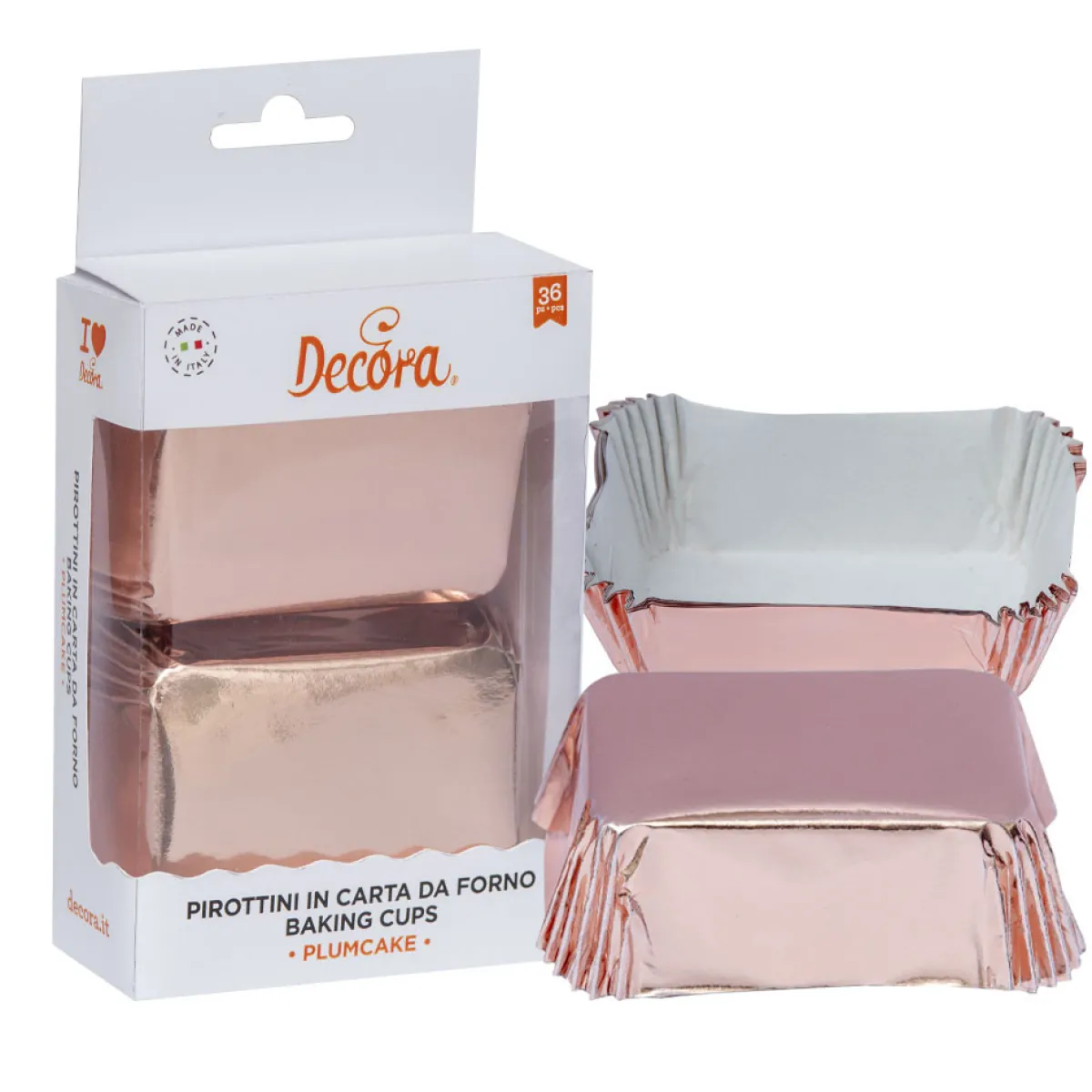 Online Decora Mini Plumcake Bakvorm Rose Goud 80x50x32(h)mm 20 stuks