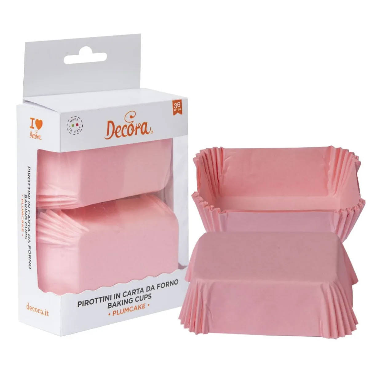 Outlet Decora Mini Plumcake Bakvorm Roze 80x50x32(h)mm 36 stuks