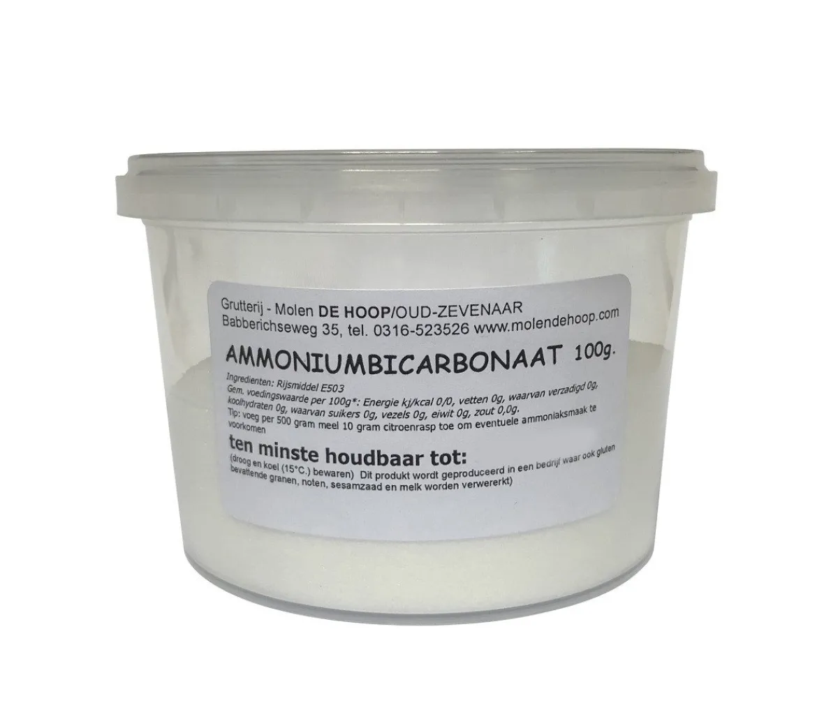Discount Molen de Hoop Ammoniumbicarbonaat 100gr
