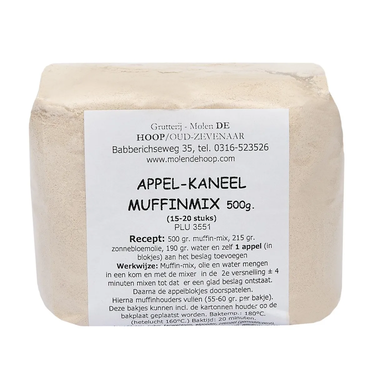 Molen de Hoop Muffin-mix Appel-Kaneel 500gr