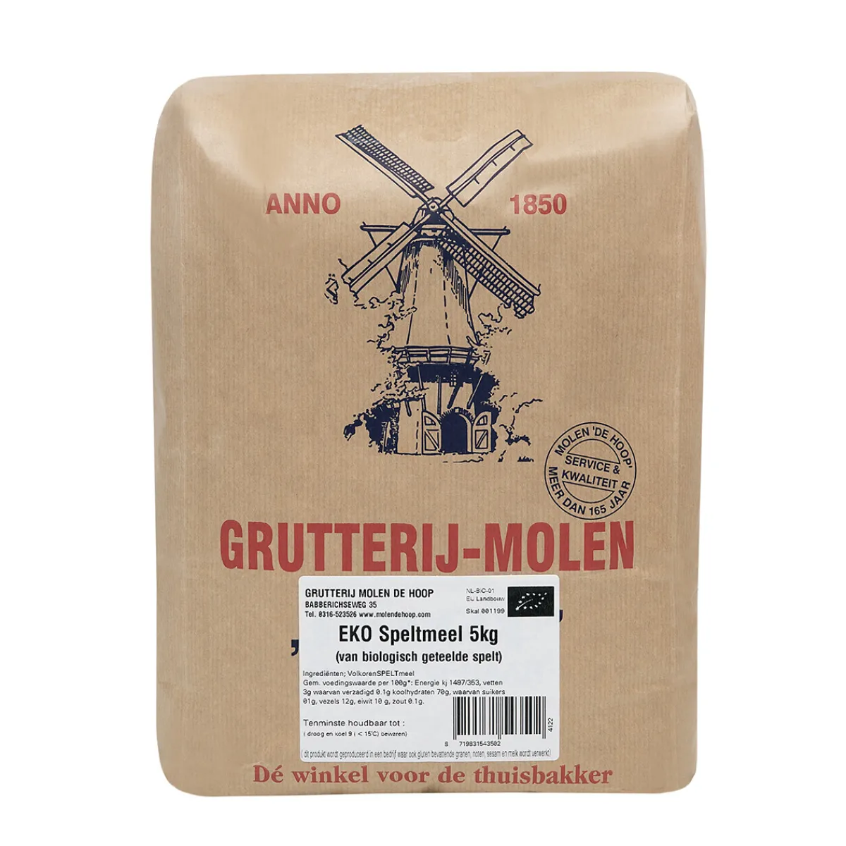 Discount Molen de Hoop Speltmeel EKO 5kg