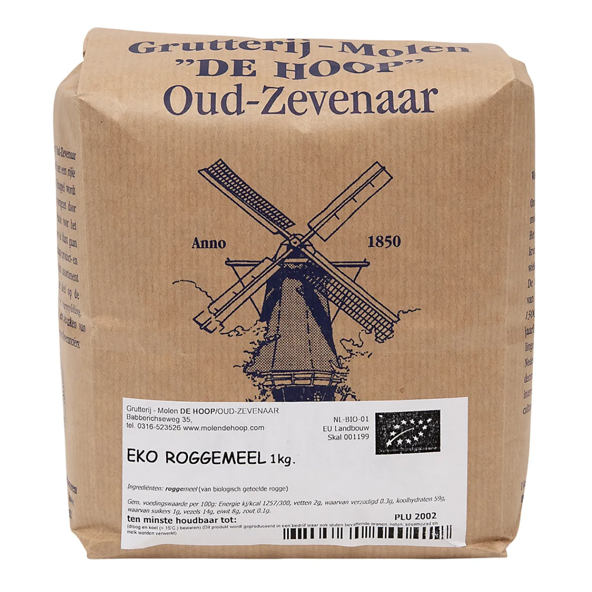Best Molen de Hoop Volkoren Roggemeel EKO 1kg