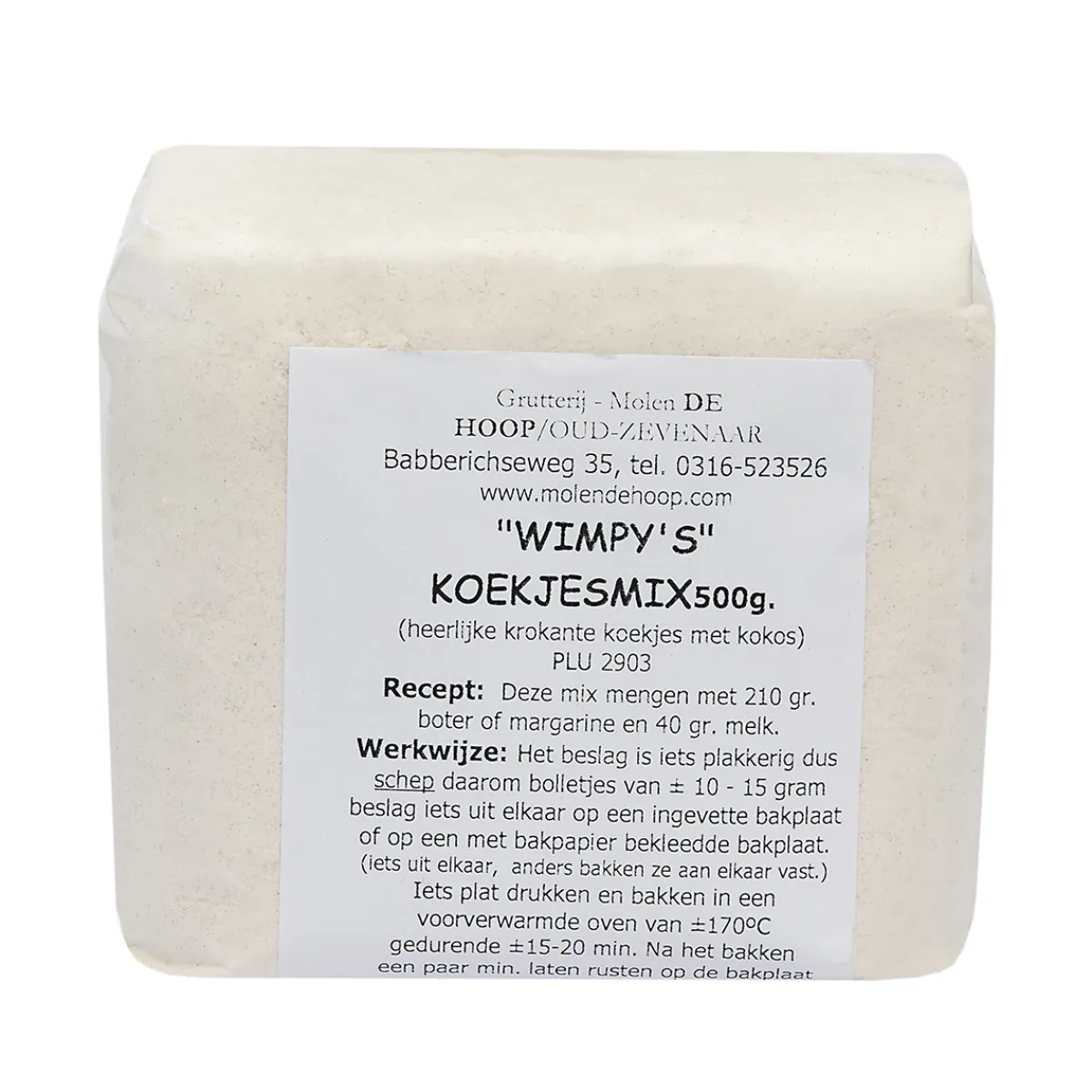 New Molen de Hoop Wimpy's Koekjesmix met Kokos 500g
