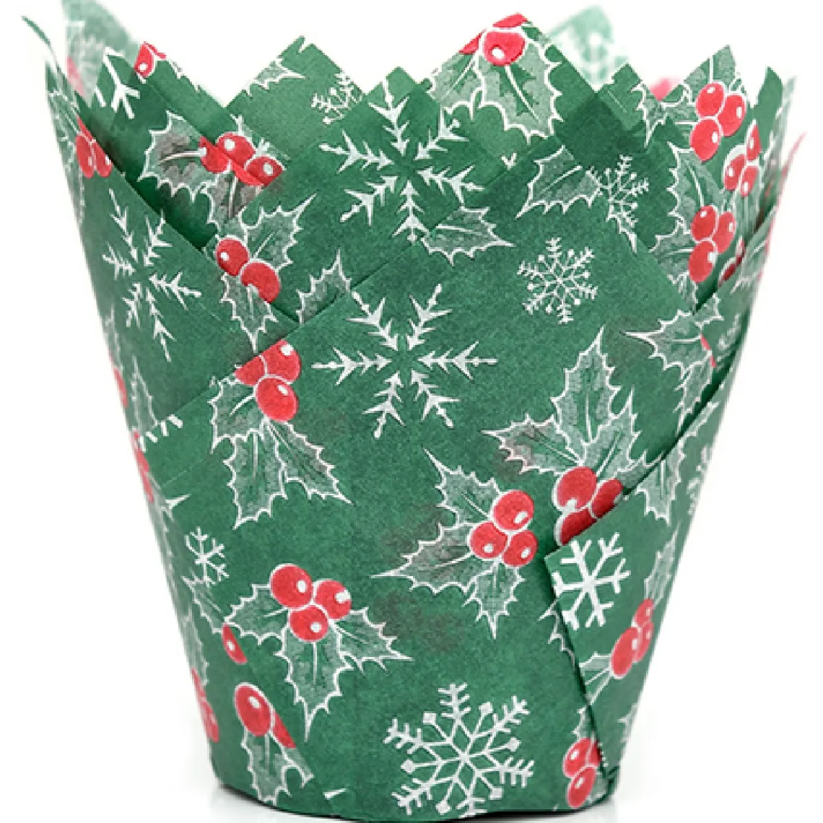 New House of Marie Muffin Cups HoM Tulp Hulstblaadjes Kerst 36st.