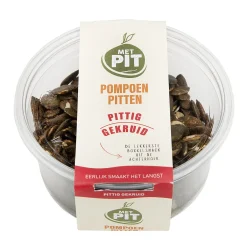 New Met Pit Nederlandse Pompoenpitten Pittig Gekruid 150g