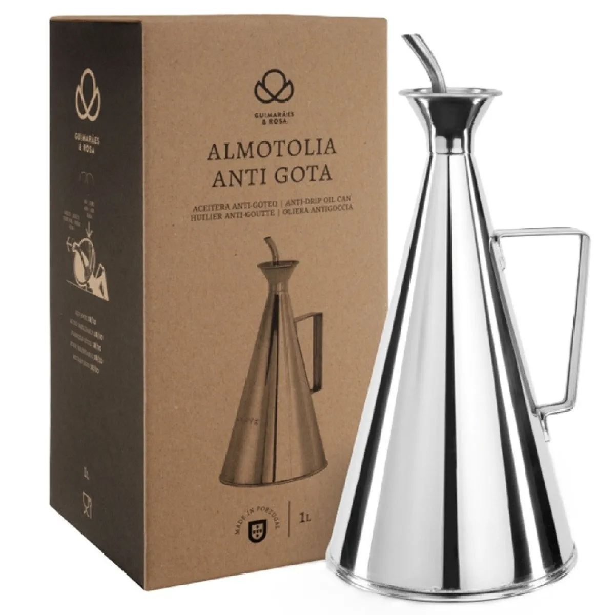 Hot Overig No-drip Olie/Azijnfles RVS 1L