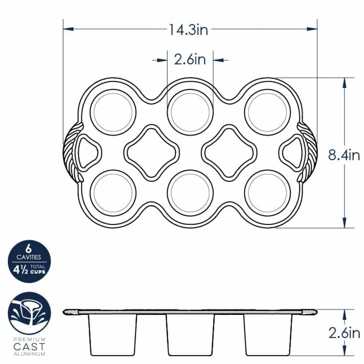 New Nordic Ware Popover Bakvorm 6 stuks