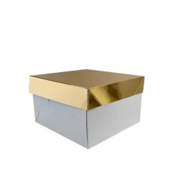 Decora Panettonedoos Wit met Goud 24x24x15(h)cm