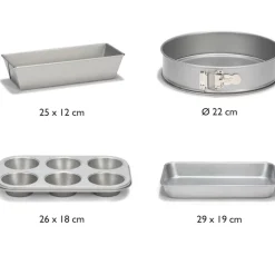 Outlet Patisse Bakvormen Silver-Top Set/4**