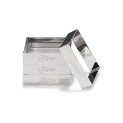 Online Patisse Flan/Cake ringen Vierkant RVS 8cm set/4