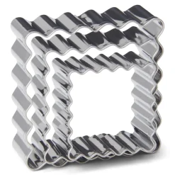 Clearance Patisse Uitsteker Ribbel Vierkant RVS Set/3