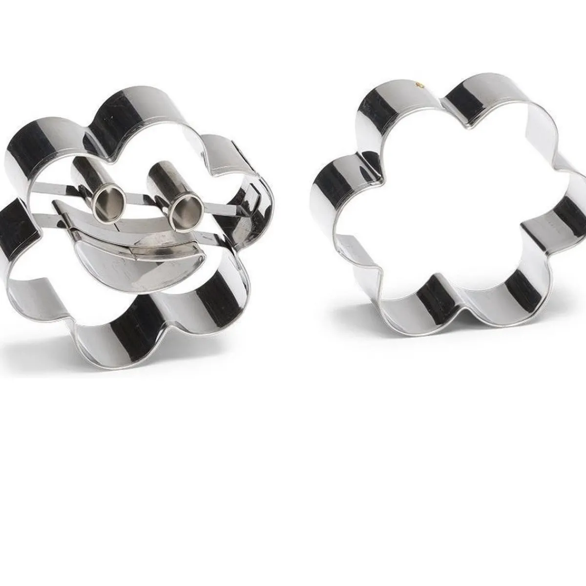 Patisse Uitstekers Smiley Bloem RVS 6cm 2-delig**