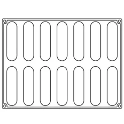 Best Pavoni Siliconen Vorm Confy Eclair 128x30mm (14) 30x40cm