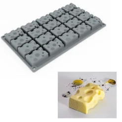 Pavoni Siliconen Vorm Gruyere Kaas 50x31mm (20) 30x17,5cm