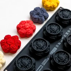 Pavoni Siliconen Vorm Rozen Ø80mm (12) 40x30cm