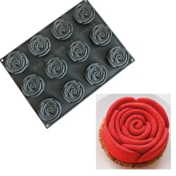 Hot Pavoni Siliconen Vorm Rozen Ø78x26mm (12) 40x30cm