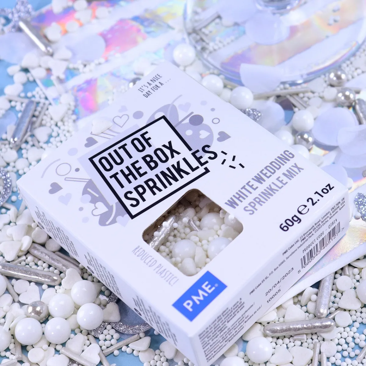 New PME Bruiloft Wit Sprinkle Mix (Out of the Box) 60g