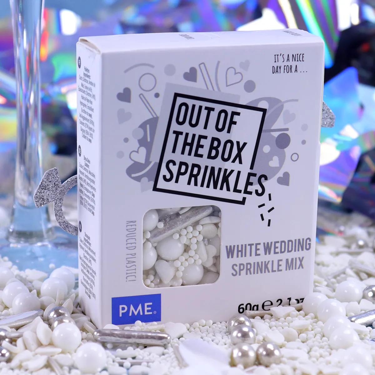 New PME Bruiloft Wit Sprinkle Mix (Out of the Box) 60g