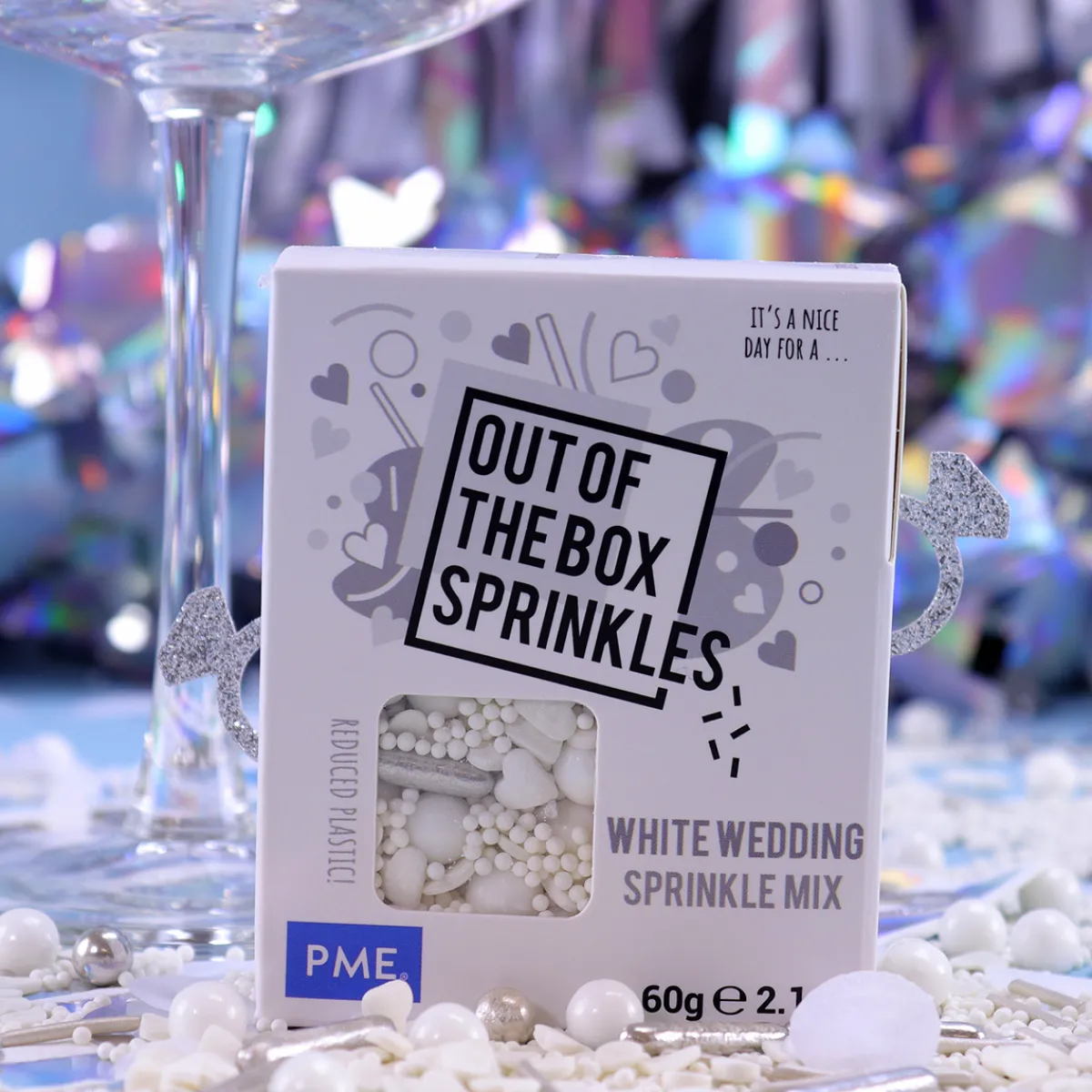 New PME Bruiloft Wit Sprinkle Mix (Out of the Box) 60g