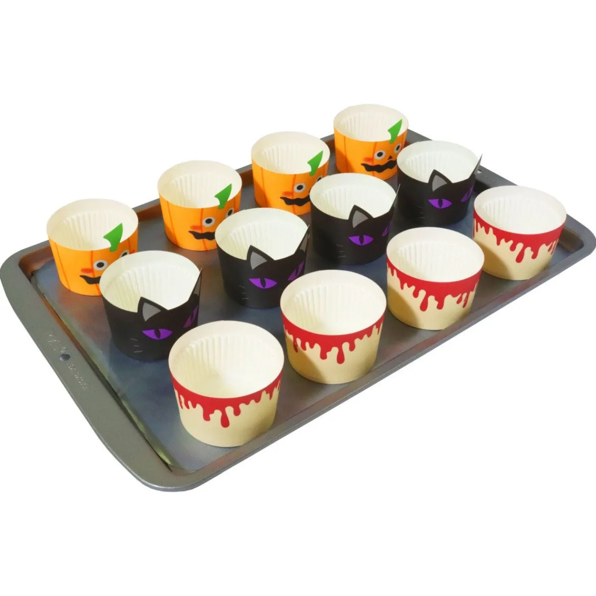 New PME Halloween Cupcake Vormpjes Druppelend Bloed Ø45mm 12st**
