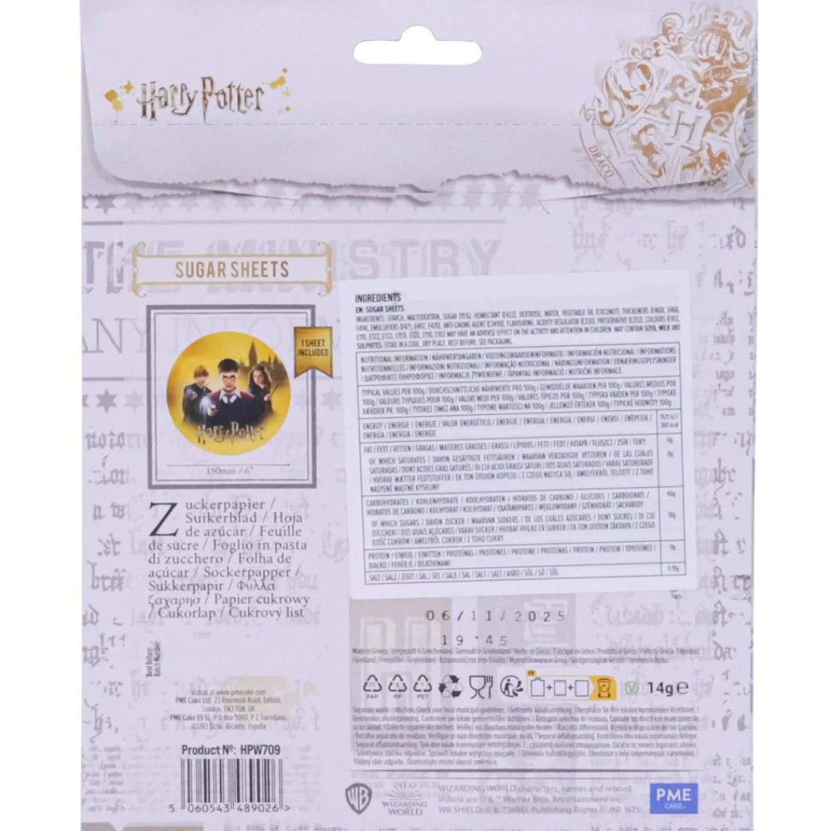 Online PME Harry Potter Schijf Suikerdecoratie Ø15cm