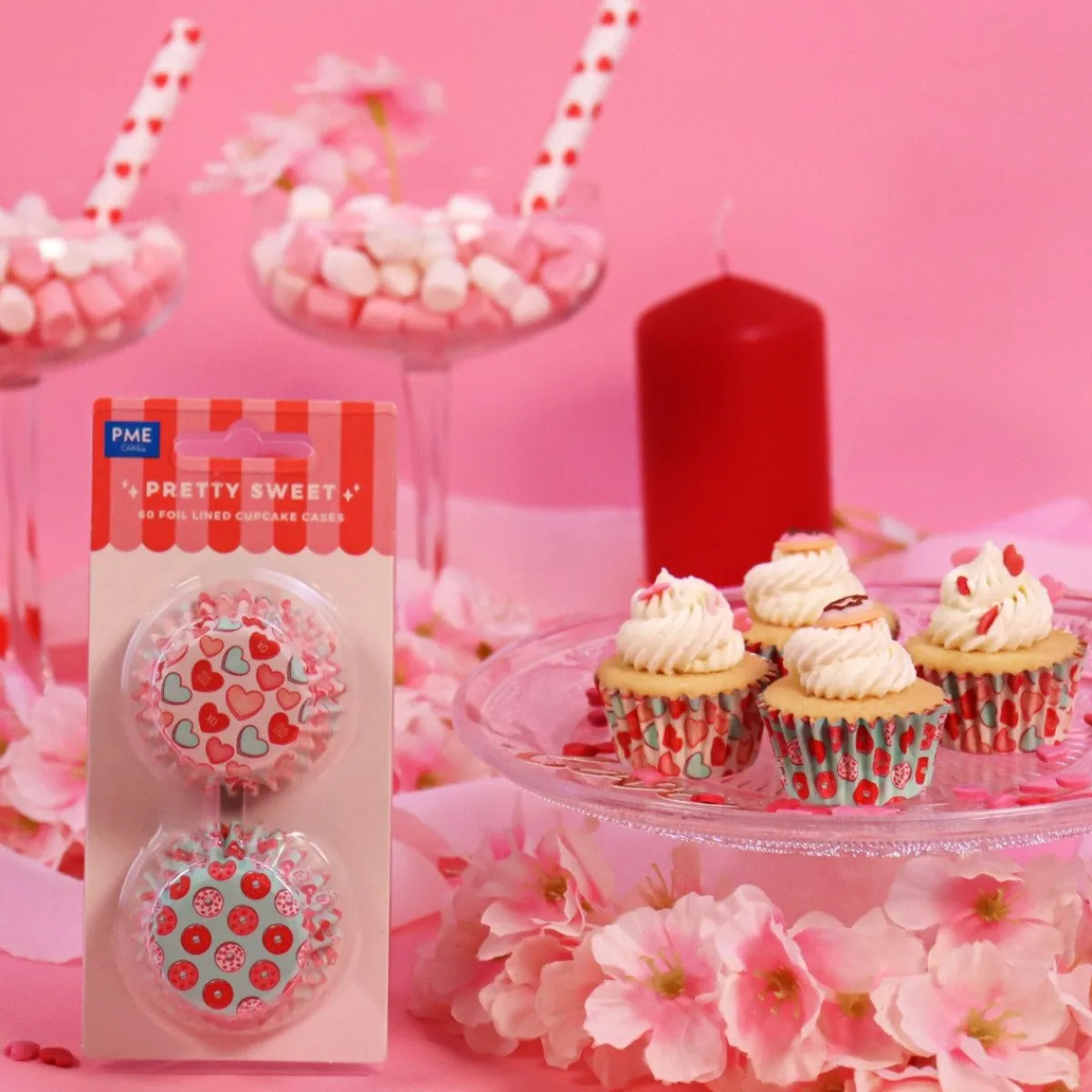 New PME Mini Cupcake Vormpjes Pretty Sweet Ø33mm 60st.