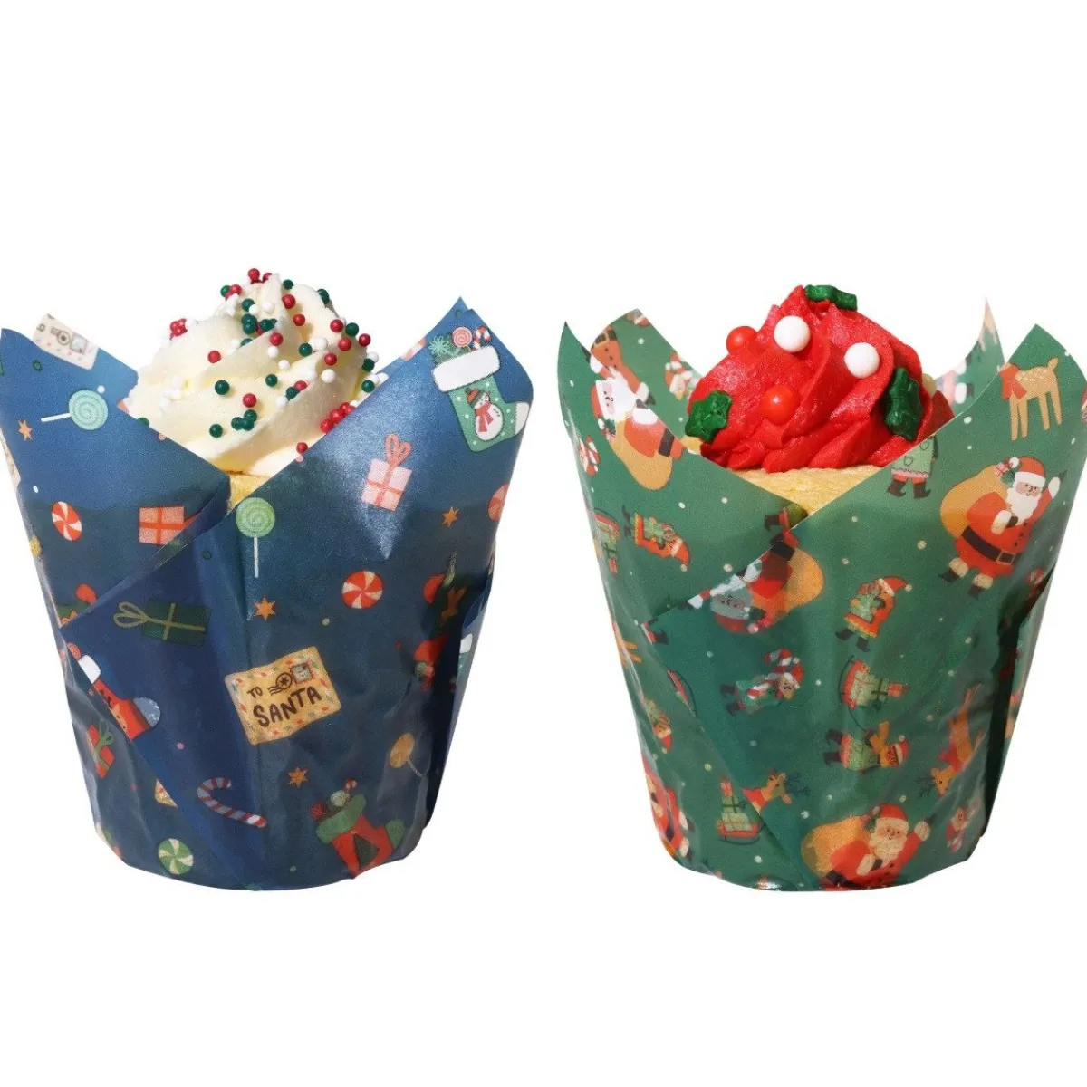 Hot PME Muffin Cups Kerstman 24st