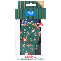 Hot PME Muffin Cups Kerstman 24st