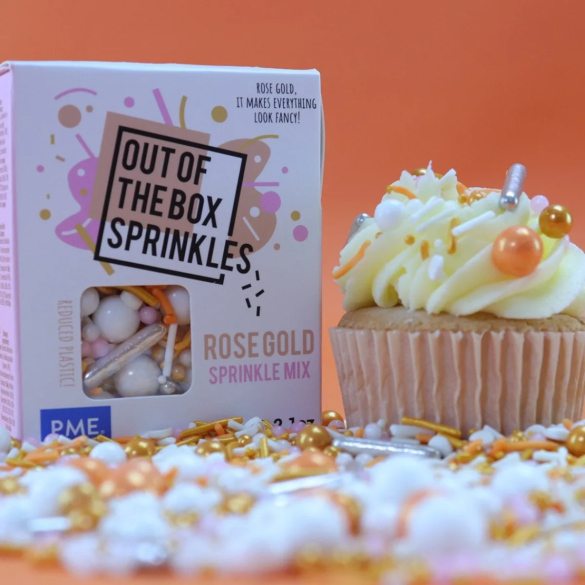 Sale PME Rose en Gouden Sprinkle Mix (Out of the Box) 60g
