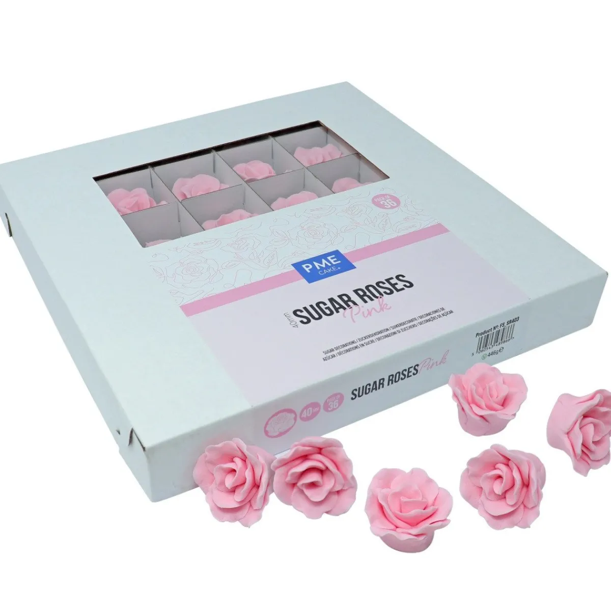 Online PME Suiker Rozen Roze Ø4cm 36st