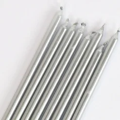 Clearance PME Taartkaarsjes Zilver Extra Lang (15cm) Set/16