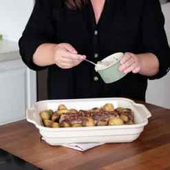 Online Pyrex Ceramic Creation Ovenschaal Rechthoek Beige 37x28cm**