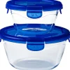 Best Pyrex Cook & Go Ovenschalen met Deksel Rond 0,7L/1,6L Set/2