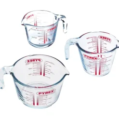 Outlet Pyrex Maatbekers Glas (0,25L/0,5L/1L) Set/3