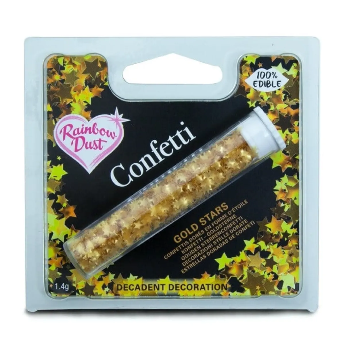 Hot Rainbow Dust RD Eetbare Glitters Sterren Goud 1,4 gram