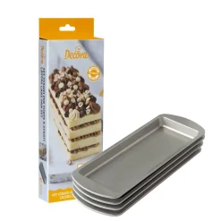 Hot Decora Rechthoekige Bakvorm Lagen Cake 25,5x10,5x2(h)cm 4st.