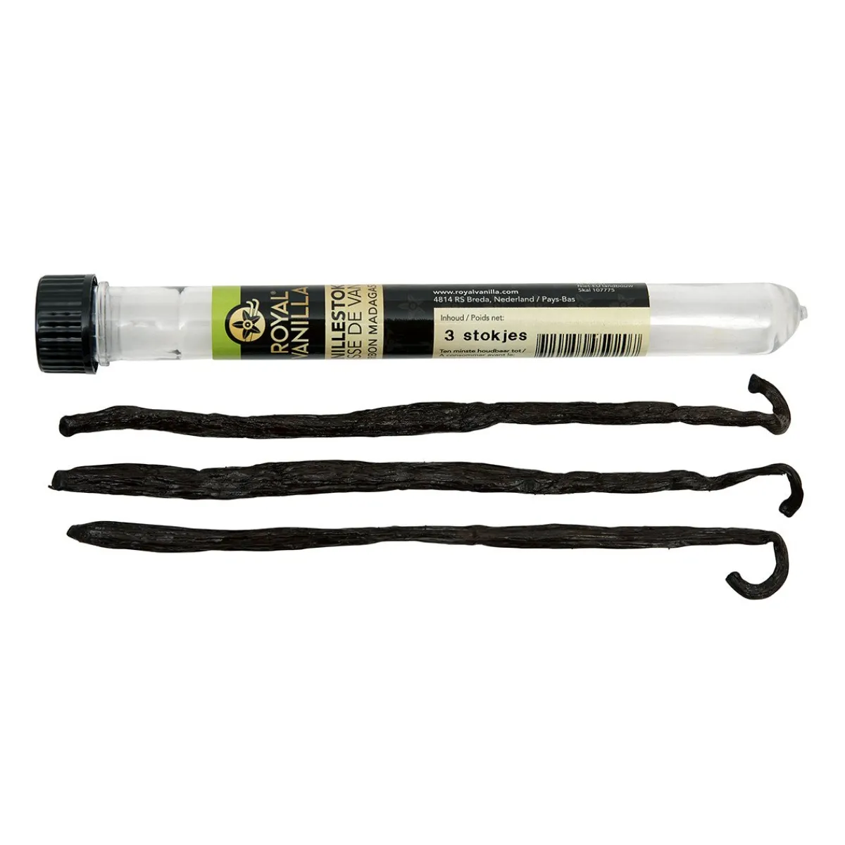 Best Royal Vanilla Royal Vanillestokjes Bourbon Biologisch 3st. (ca. 9gr)