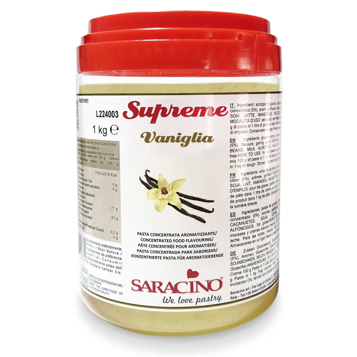 Hot Saracino Smaakpasta Vanille Bourbon (met zaadjes) 1kg