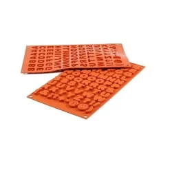 Online Silikomart Chocolademal Alfabet (A t/m Z + tekens) 2x2 cm