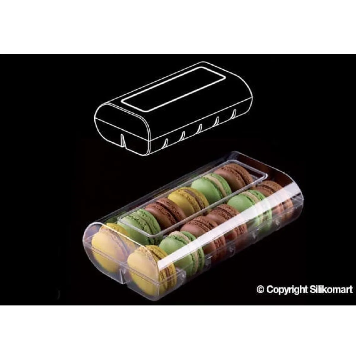 Clearance Silikomart Doosje voor 12 Macarons Transparant